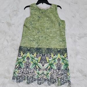 Chic Green Patterned Dress Size Medium
